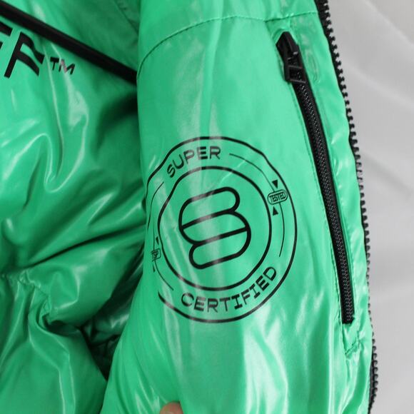 Aritzia Super Puff Jacket Womens XS Shorty Liquid Shine Hooded Puffer Goose Down - Picture 8 of 16